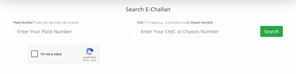 PSCA Punjab E-Challan Online Check